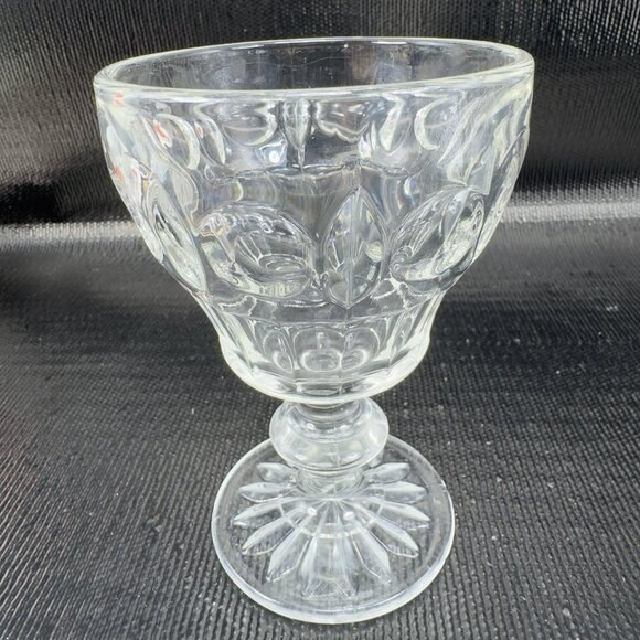 Antique EAPG Duncan Miller Clear Glass Plaza Water Goblets Clear Glasses Set 2 - Picture 4 of 11